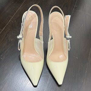 Dior white  Slingback Heels